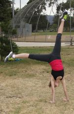 MCKALEY MILLER Out Exercising at a Park in Los Angeles