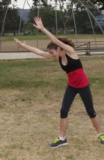 MCKALEY MILLER Out Exercising at a Park in Los Angeles