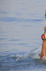 MICHELLE HUNZIKER in Bikini at Beach in Varigotti