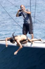MICHELLE RODRIGUEZ in Bikini at a Boat in Sardinia