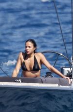 MICHELLE RODRIGUEZ in Bikini at a Boat in Sardinia