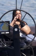 MICHELLE RODRIGUEZ in Bikini at a Boat in Sardinia