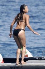 MICHELLE RODRIGUEZ in Bikini at a Boat in Sardinia