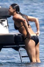 MICHELLE RODRIGUEZ in Bikini at a Boat in Sardinia