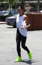 MICHELLE RODRIGUEZ Leaves Bay Cities Iitalian Deli in Santa Monica