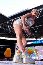 MILEY CYRUS Performs at Capital Summertime Ball in London