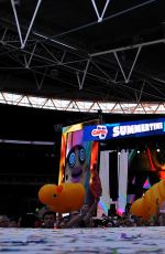 MILEY CYRUS Performs at Capital Summertime Ball in London