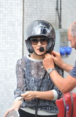 MYLEENE KLASS Leave ITV Studios on a Bike 