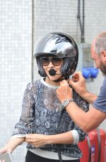 MYLEENE KLASS Leave ITV Studios on a Bike 