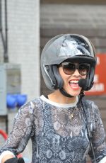 MYLEENE KLASS Leave ITV Studios on a Bike 