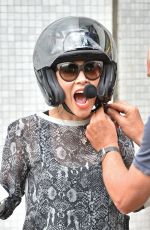 MYLEENE KLASS Leave ITV Studios on a Bike 