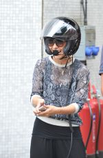 MYLEENE KLASS Leave ITV Studios on a Bike 