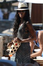NAOMI CAMPBELL at a Beach in Ibiza
