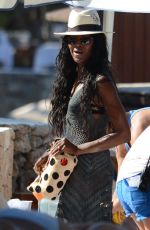 NAOMI CAMPBELL at a Beach in Ibiza