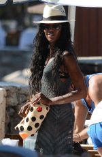 NAOMI CAMPBELL at a Beach in Ibiza