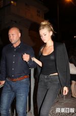 NICOLA PELTZ Out to Dinner in Hong Kong