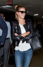 NINA AGDAL in Jeans at LAX Airport in Los Angeles