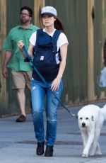 OLIVIA WILDE Walks Her Dog Out in New York