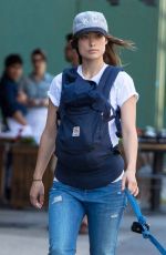 OLIVIA WILDE Walks Her Dog Out in New York