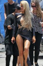 PARIS HILTON  on the Set of Her New Music Video in Los Angeles