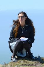 PHOEBE TONKIN on the Set of Take Down in Wales