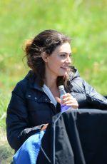 PHOEBE TONKIN on the Set of Take Down in Wales