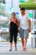 Pregnant MILA KUIS and Ashton Kutcher Out in Sherman Oaks