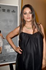 Pregnant MILA KUNIS at Third Person Premiere in Los Angeles