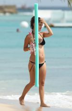 Pregnant RACHEL BILSON in Bikini on the Beach in Barbados 0806