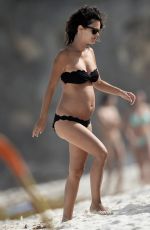 RACHEL BIULSON in a Black Bikini on the Beach in Barbados