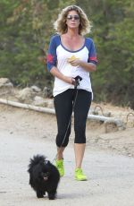 RACHEL HUNTER Hiking at Runyon Canyon in Hollywood