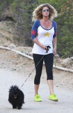 RACHEL HUNTER Hiking at Runyon Canyon in Hollywood