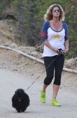 RACHEL HUNTER Hiking at Runyon Canyon in Hollywood