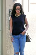 RIHANNA in Jeans Out and About in New York 0206