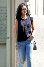 RIHANNA in Jeans Out and About in New York 0206