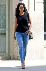 RIHANNA in Jeans Out and About in New York 0206