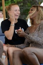 SERENA WILLIAMS and CAROLINE WOZNIACKI in Bikinis at a Beach in Miami