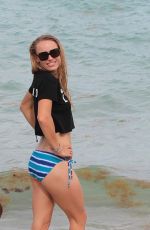 SERENA WILLIAMS and CAROLINE WOZNIACKI in Bikinis at a Beach in Miami