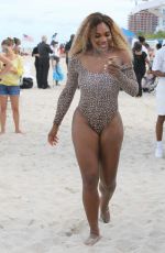 SERENA WILLIAMS and CAROLINE WOZNIACKI in Bikinis at a Beach in Miami