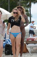 SERENA WILLIAMS and CAROLINE WOZNIACKI in Bikinis at a Beach in Miami