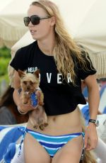 SERENA WILLIAMS and CAROLINE WOZNIACKI in Bikinis at a Beach in Miami
