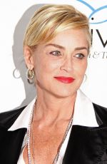 SHARON STONE at Aviva Gala 2014 in Los Angeles