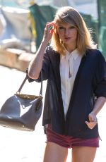 TAYLOR SWIFT in Short Shorts Out in New York