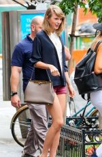 TAYLOR SWIFT in Short Shorts Out in New York