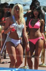 TOWIE GIRLS in Bikinis at a Pool in Marbella