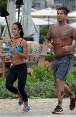 AJ LEE Out Jogging at a Beach in Hawaii