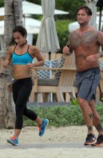 AJ LEE Out Jogging at a Beach in Hawaii