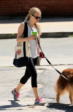 AMANDA SEYFRIED Walks Her Dog in Williamstown