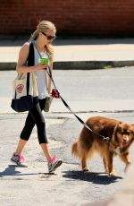 AMANDA SEYFRIED Walks Her Dog in Williamstown