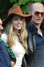 AMBER HEARD on the Set of Black Mass in Lynn